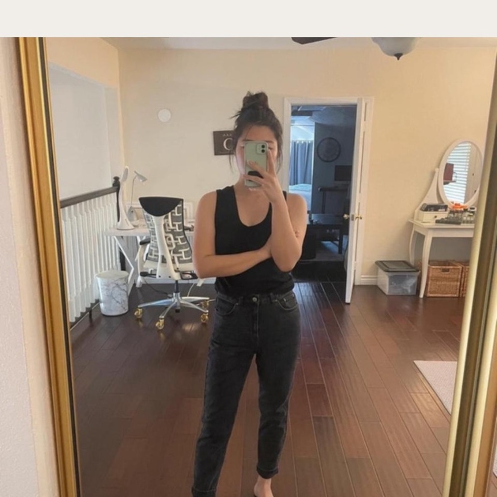 Topshop Charcoal Denim mom Jeans
